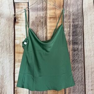 Babaton Cowlneck Camisole‎ Forest Green Tank Top Minimalist Style Small NWT